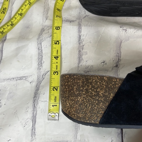 Abeo Uplift Sandals 9N Suede Upper Cork Heel Tassles Hook & Loop BioSystem Ortho - Picture 11 of 11